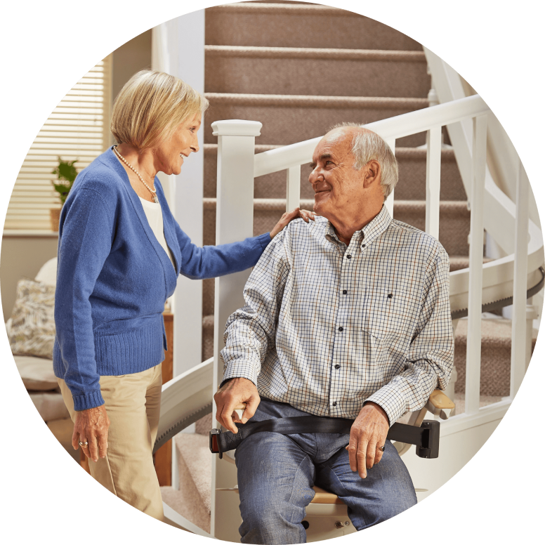 Acorn curved Stairlift installed in home in Pennsylvania